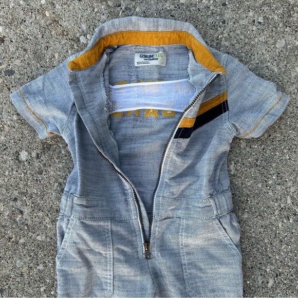 Genuine Kids OshKosh Denim Jumpsuit Coverall “I’m With the Band” 4T Toddler - Picture 5 of 12